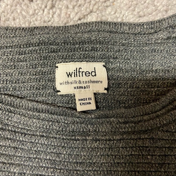 ARITZIA WILFRED Blanchard Silk Cashmere Sweater Gray Women’s Size XS - Picture 4 of 8